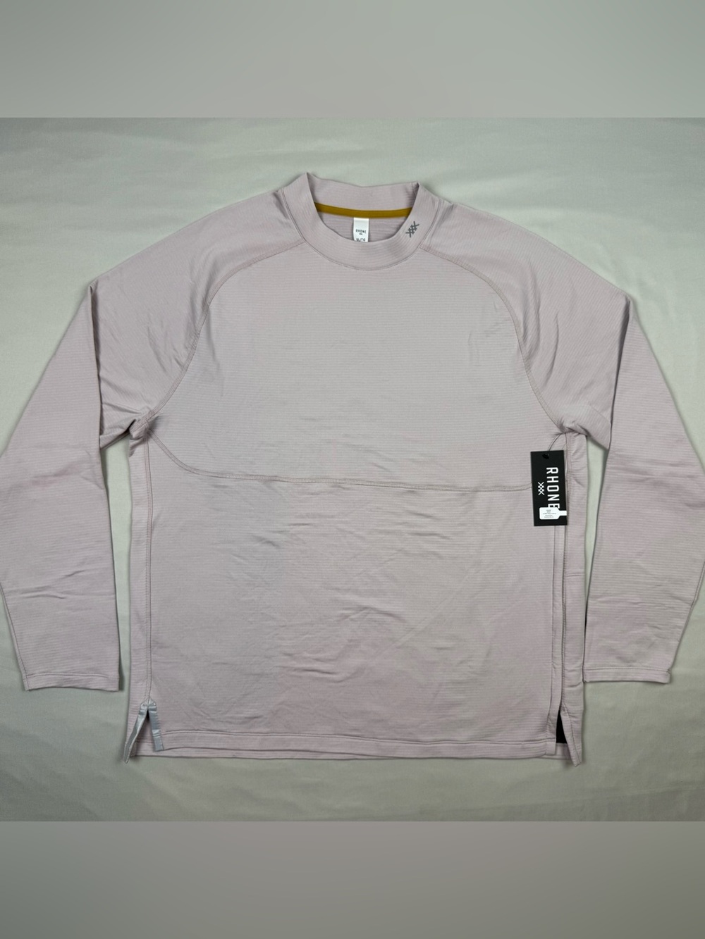 Rhone Mens Extra Mile Fleece Pullover XL Lightweight Mock Neck Cloud Grey A7
